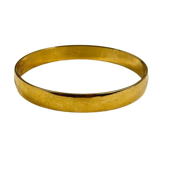 Crown Trifari Elegant Gold Plated Bangle Bracelet - Unisex Classic Design - Picture 5 of 9